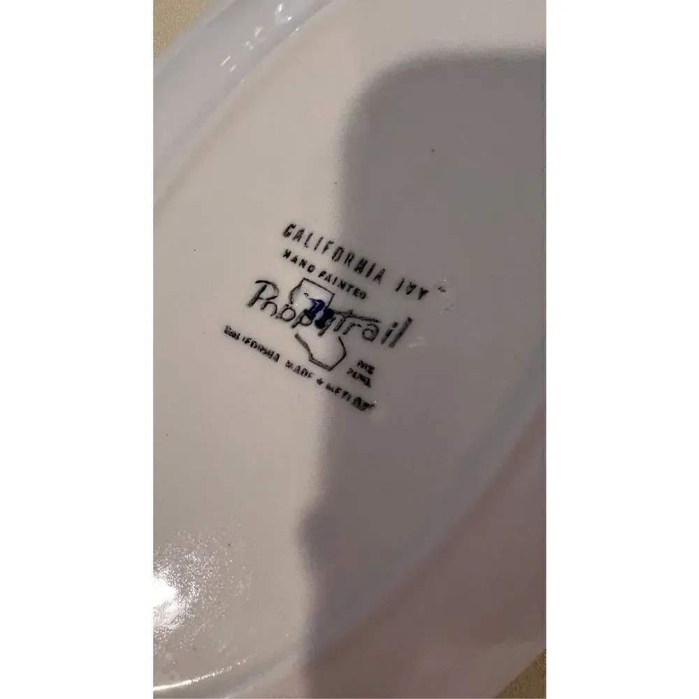 Vintage Metlox Poppytrail California Ivy Handpainted Green Ceramic Small Tray